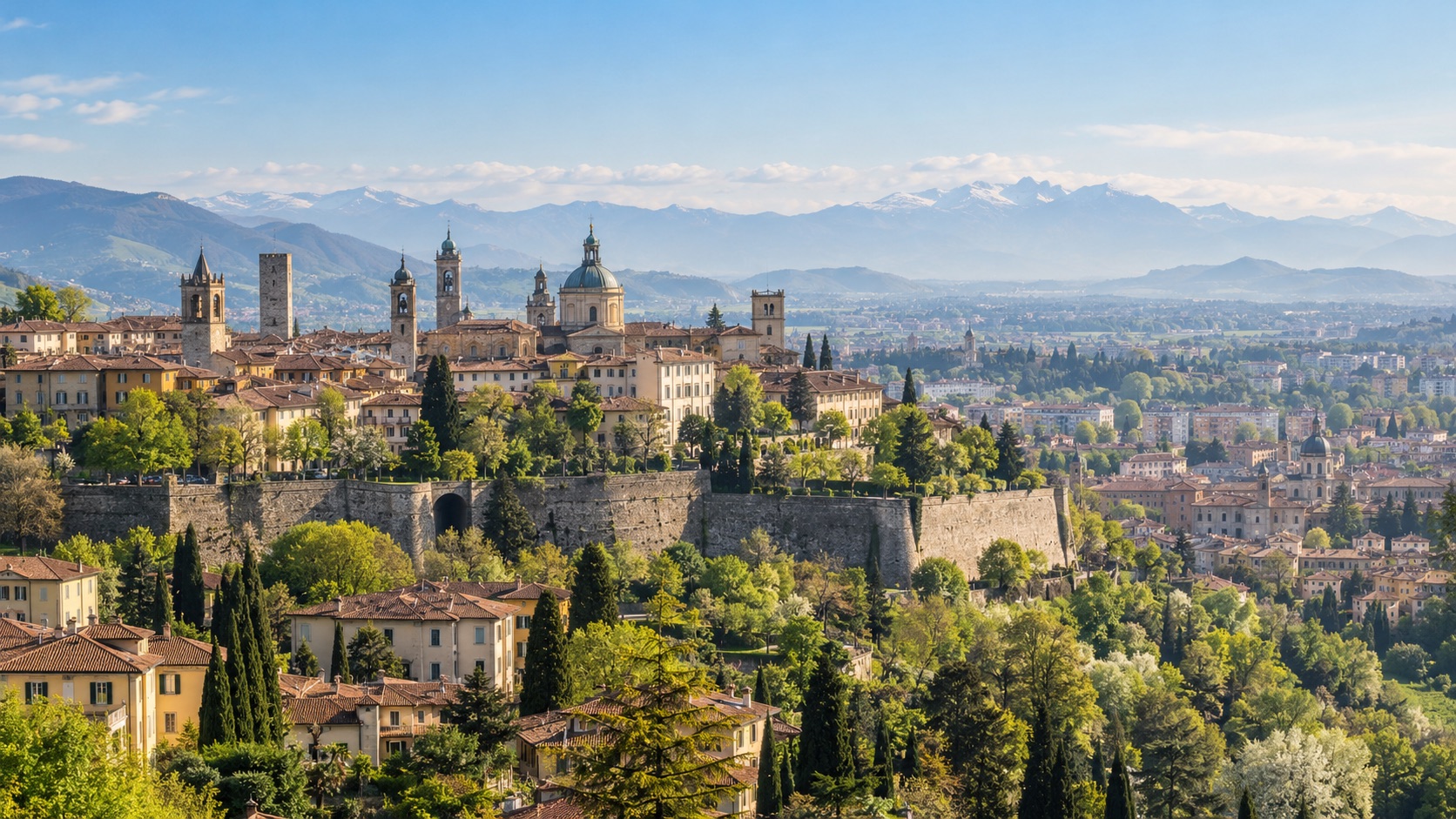 City illustration of Bergamo