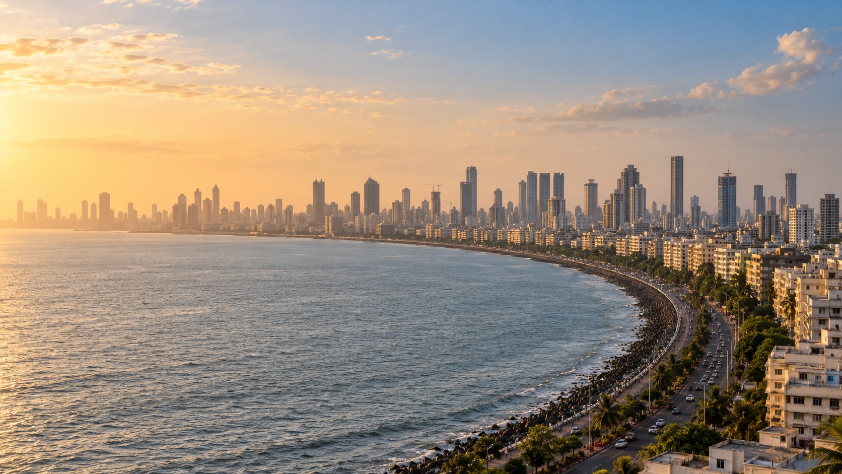 City illustration of Mumbai