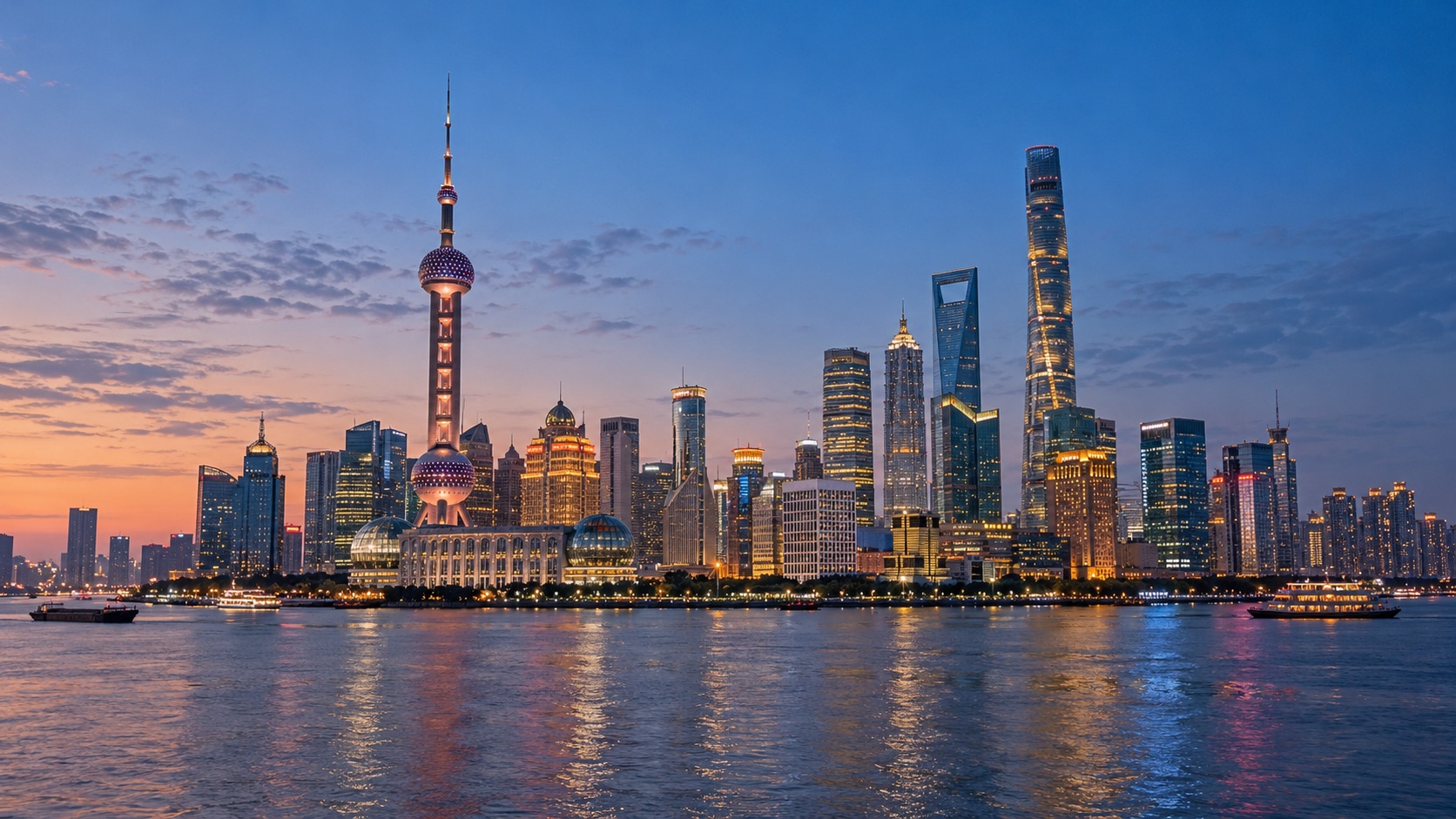 City illustration of Shanghai