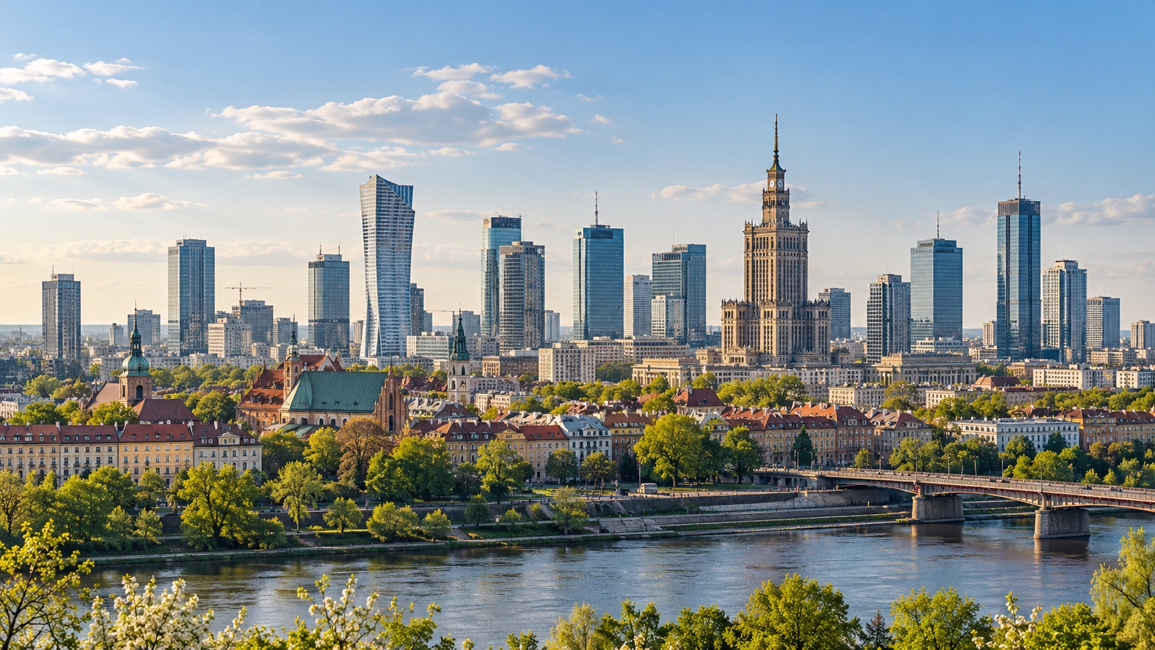 City illustration of Warsaw